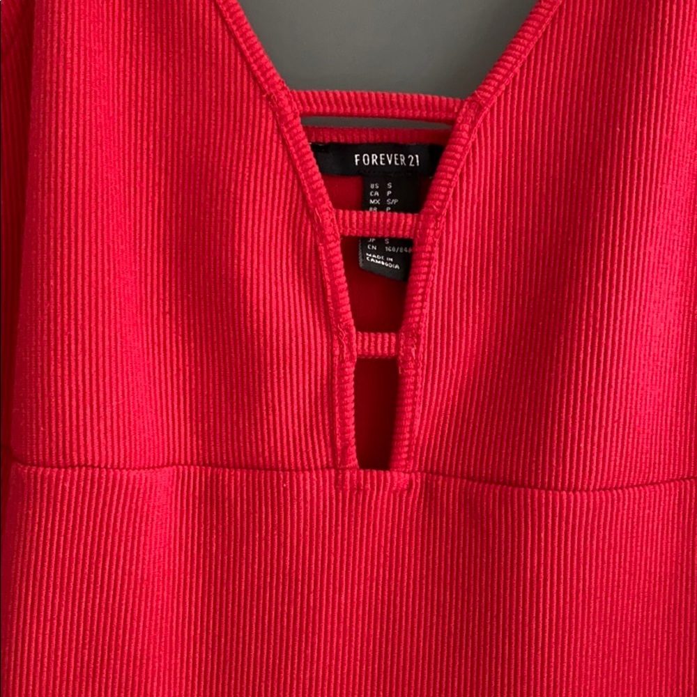 FOREVER 21 Red Bodycon Spaghetti Strap Mini Dress - Picture 4 of 8